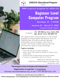 OSSCO Educational Program: Beginner Level Computer Program (MORNING ...